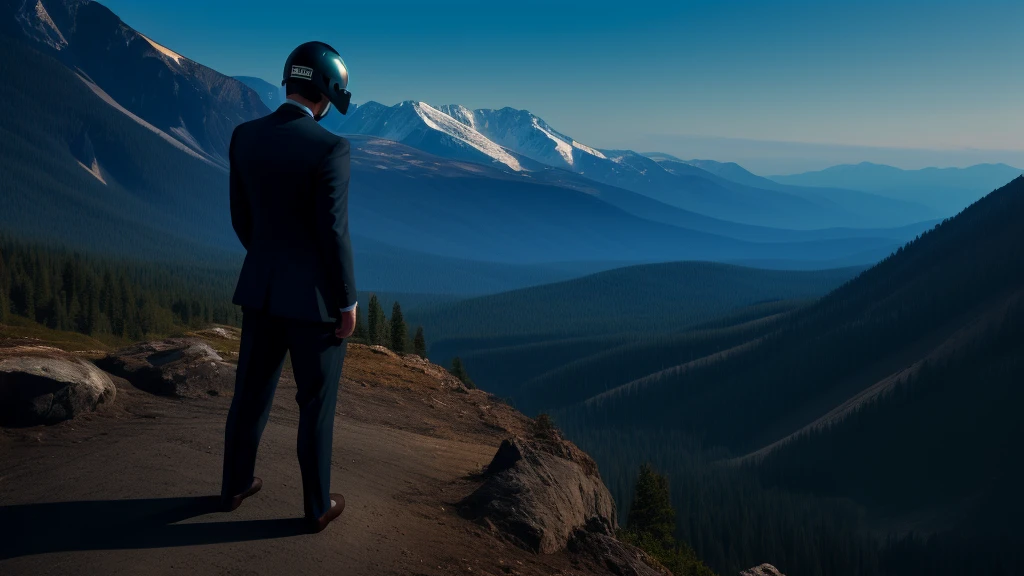 A Luxury Sales Suit Mann wearing a black rider full-face helmet mit Blick auf die Wildnis,Ganzkörper,Standard Rider schwarzer Integralhelm,back view of the Mann, Hintergrund ist eine Wildnis,a Mann mit Blick auf die Wildnis,a Mann mit Blick auf die Wildnis,a Mann mit Blick auf die Wildnis,a Mann mit Blick auf die Wildnis,a Mann mit Blick auf die Wildnis,Ganzkörper,Ganzkörper,Ganzkörper,Ganzkörper,mit schwarzem Rider Integralhelm,mit schwarzem Rider Integralhelm,mit schwarzem Rider Integralhelm,trägt einen schwarzen Integralhelm,mit schwarzem Integralhelm,mit schwarzem Integralhelm,mit Blick auf die Wildnis,mit Blick auf die Wildnis,Rückansicht,Rückansicht,Rückansicht,Rückansicht,Zeichne Menschen klein,Zeichne Menschen klein,Spektakuläre Aussichten,Spektakuläre Aussichten,Spektakuläre Aussichten,lonely Mann, Mann,ein schwarzer Integralhelm helmet,ein schwarzer Integralhelm,A Luxury Sales Suit Mann,mit Luxus-Verkaufsanzug