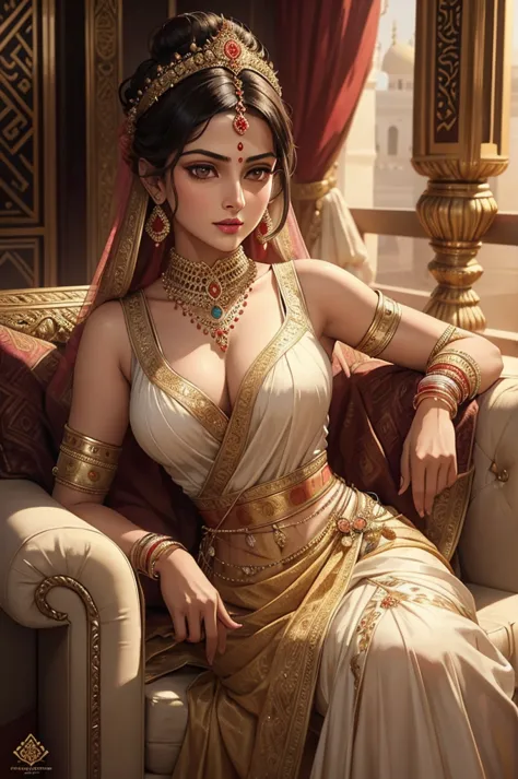 generate a photorealistic digital artwork of maharani laxmibai dressed in a stunning gown that subtly reflects her identity as a...