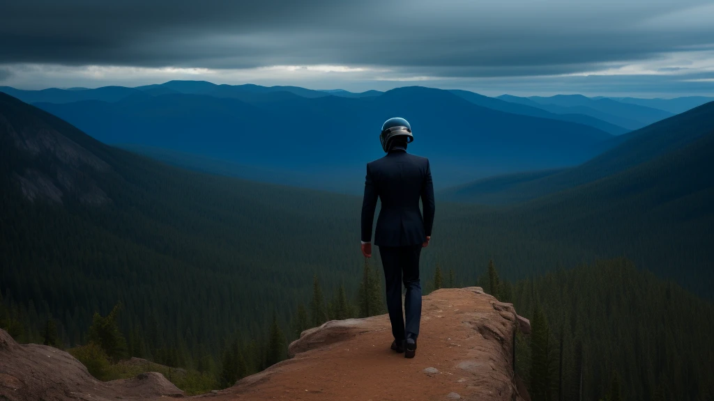 A Luxury Sales Suit man wearing a black rider full-face helmet overlooking wilderness,full body,standard rider black full face helmet,back view of the man, background is a wilderness,a man overlooking wilderness,a man overlooking wilderness,a man overlooking wilderness,a man overlooking wilderness,a man overlooking wilderness,full body,full body,full body,full body,with black rider full-face helmet,with black rider full-face helmet,with black rider full-face helmet,wearing black rider full-face helmet,wearing black full-face helmet,wearing black full-face helmet,overlooking wilderness,overlooking wilderness,Back view,Back view,Back view,Back view,Draw people small,Draw people small,Spectacular views,Spectacular views,Spectacular views,lonely man, man,a black full-face helmet,a black full-face,A Luxury Sales Suit man,with Luxury Sales Suit