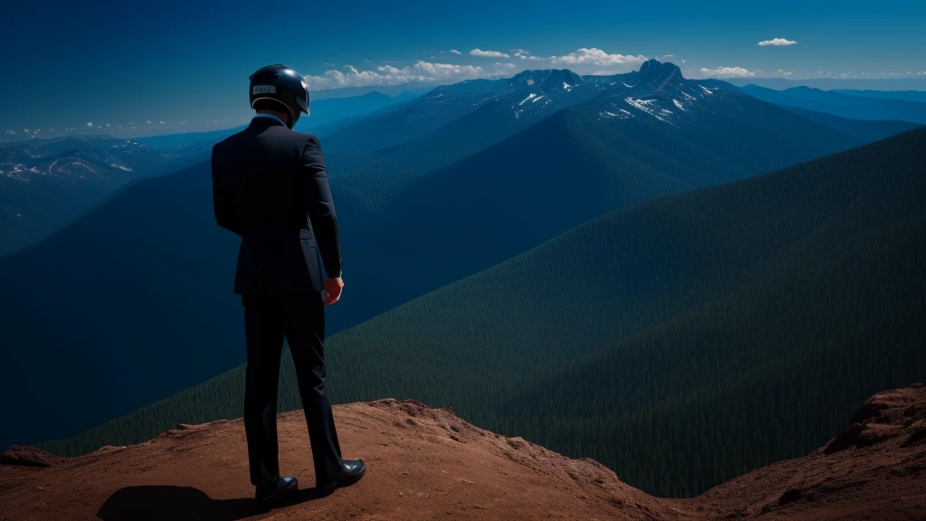 A Luxury Sales Suit Mann wearing a black rider full-face helmet mit Blick auf die Wildnis,Ganzkörper,Standard Rider schwarzer Integralhelm,back view of the Mann, Hintergrund ist eine Wildnis,a Mann mit Blick auf die Wildnis,a Mann mit Blick auf die Wildnis,a Mann mit Blick auf die Wildnis,a Mann mit Blick auf die Wildnis,a Mann mit Blick auf die Wildnis,Ganzkörper,Ganzkörper,Ganzkörper,Ganzkörper,mit schwarzem Rider Integralhelm,mit schwarzem Rider Integralhelm,mit schwarzem Rider Integralhelm,trägt einen schwarzen Integralhelm,mit schwarzem Integralhelm,mit schwarzem Integralhelm,mit Blick auf die Wildnis,mit Blick auf die Wildnis,Rückansicht,Rückansicht,Rückansicht,Rückansicht,Zeichne Menschen klein,Zeichne Menschen klein,Spektakuläre Aussichten,Spektakuläre Aussichten,Spektakuläre Aussichten,lonely Mann, Mann,ein schwarzer Integralhelm helmet,ein schwarzer Integralhelm,A Luxury Sales Suit Mann,mit Luxus-Verkaufsanzug