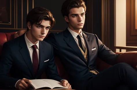 Business Success　20-year-old male　King　italian suit　Men who are popular　One person　