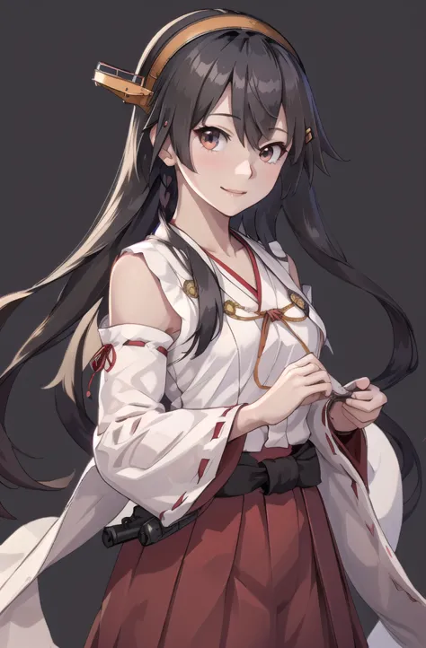 highest quality, masterpiece, high resolution, 一人in, {aaron_kantai collection:1.15}, black_hair, length_hair, hair_ornament, hai...