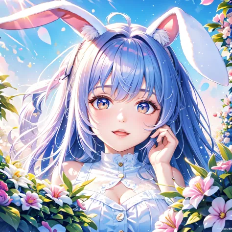 cute bunny，close-up of faces