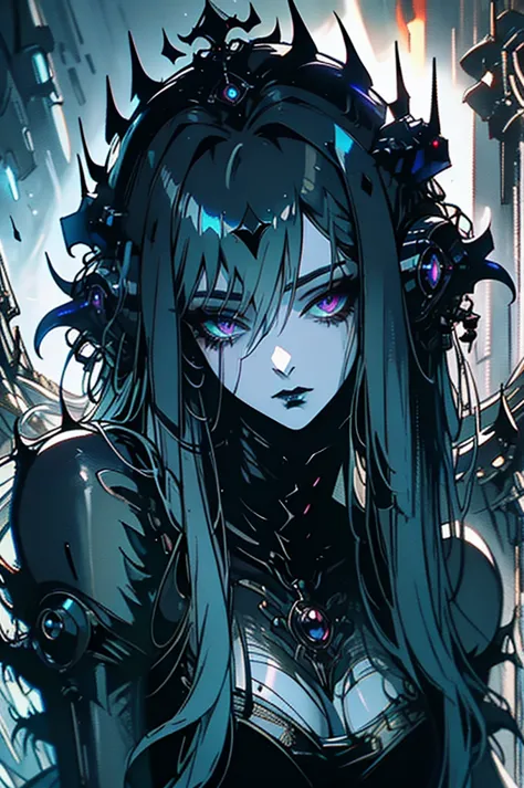 A cybernetically enhanced gothic alien girl, a masterpiece of mechanical horror looms in the shadows. This eerie creature is dep...