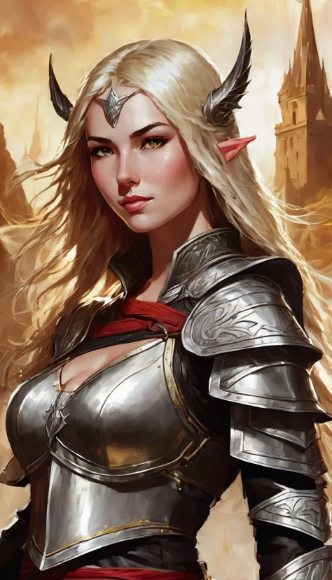 (character portrait for the game dungeons and dragons), (female 30 years old, spellblade, high charisma), (white skin:0.8, nordi...