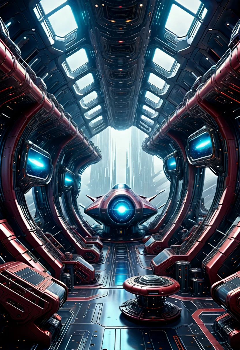 a high quality professional image of stress on the starship, hyper detailed, neodada aesthetic, 8k resolution, futuristic, interior scene, dramatic lighting, intricate machinery, chaotic atmosphere, dynamic composition, metallic surfaces, digital art, abstract elements.