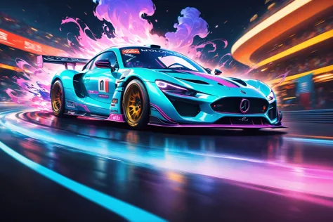 a creative website, home page, hyperdetailed, high quality, ultra detailed, intricate details, , Motorsport theme, Afterglow, ca...