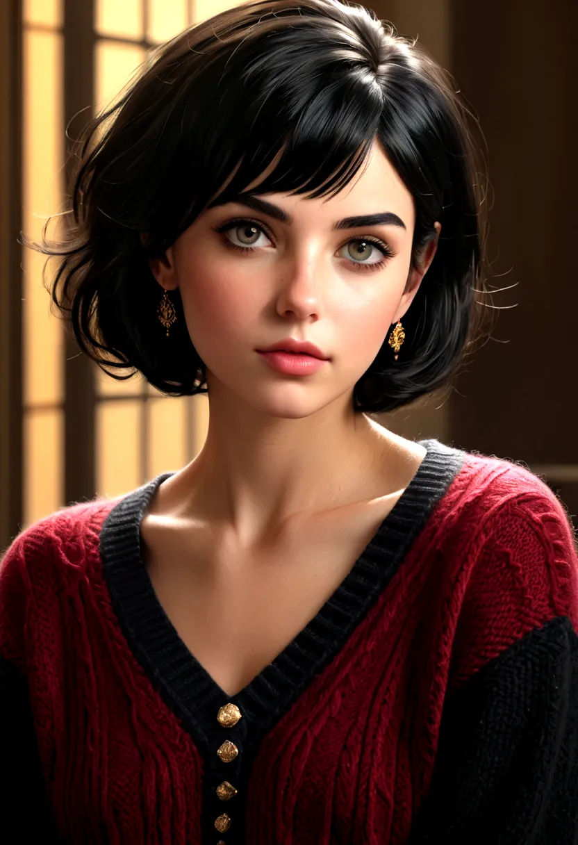(masterpiece:1.3), (8K, Realistic, RAW Photos, Highest quality: 1.4), (One girl), Beautiful Face, (Realistic Face), (Black Hair,...