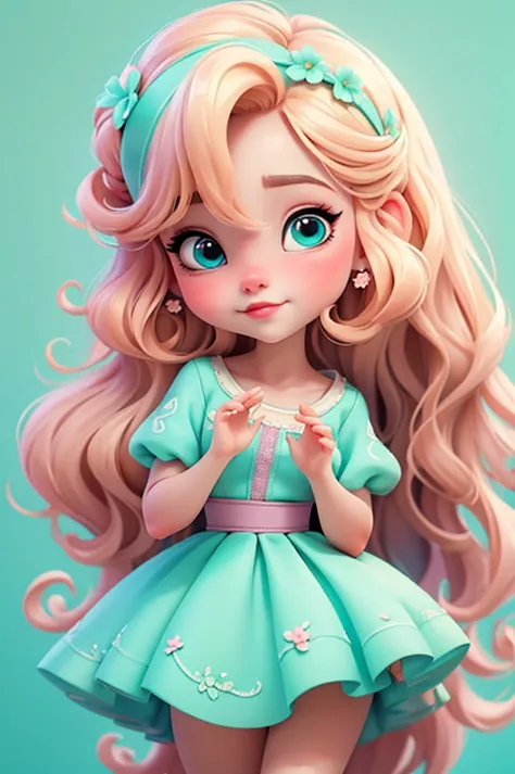 imagem de alta qualidade de uma boneca chibi ariana grande: boneca chibi ,illustration,detalhes delicados,pose encantadora,lovel...