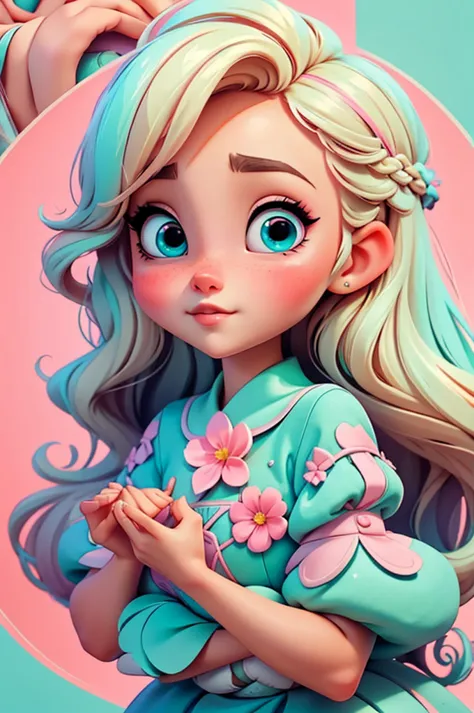 imagem de alta qualidade de uma boneca chibi ariana grande: boneca chibi ,illustration,detalhes delicados,pose encantadora,lovel...