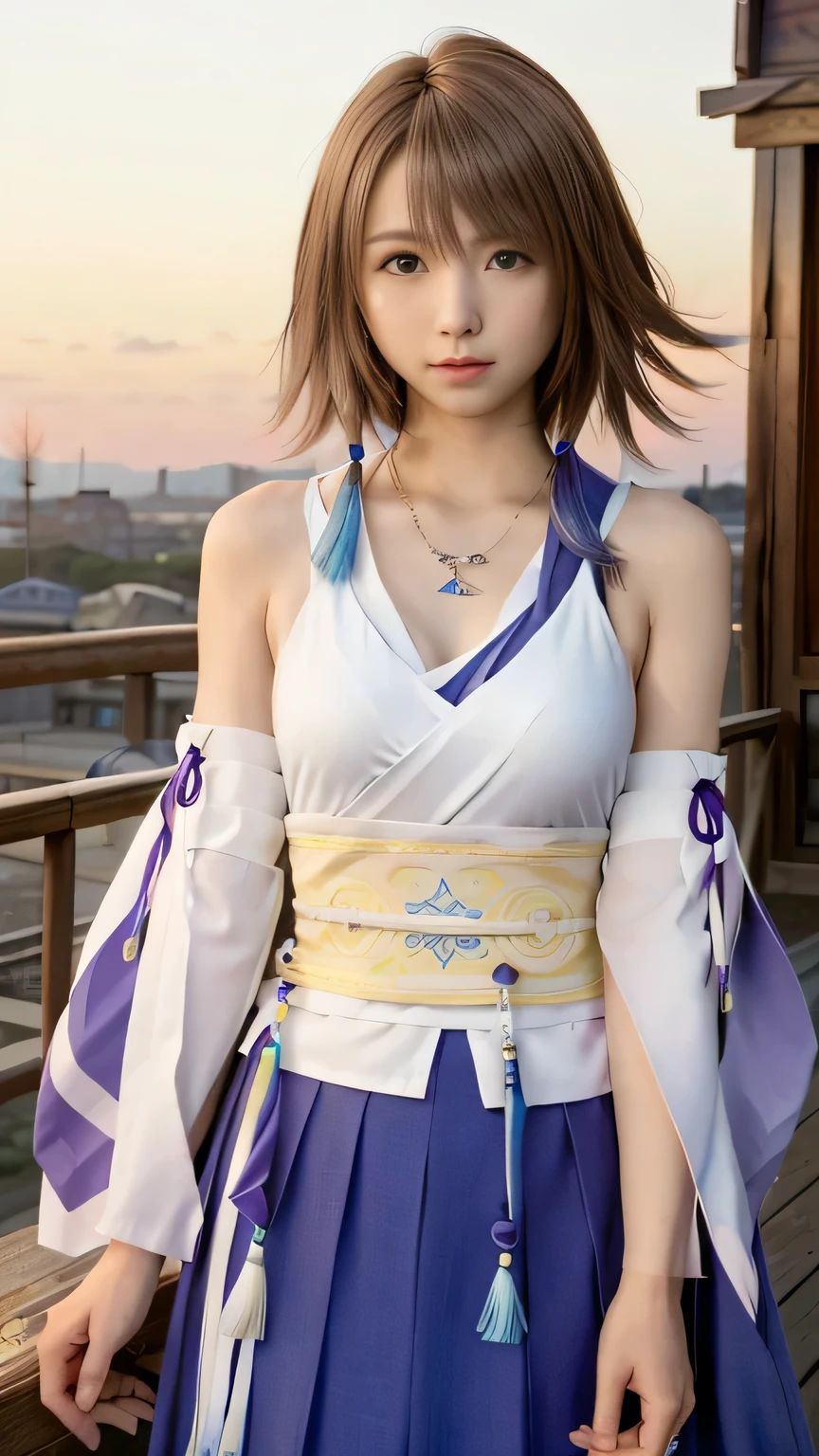 (masterpiece, Highest quality:1.3)
Yuna FF10,  One girl, alone, View your viewers, smile, short hair, blue eyes, Long skirt, Brown Hair, hair ornaments, jewelry, underwear, Green Eyes, smile, Are standing, Upper Body, Removable sleeves, kimono, good, Heterochromia iridis, In the same way, In the same way Long skirt, blue In the same way, purple In the same way, Yuna (ff10)