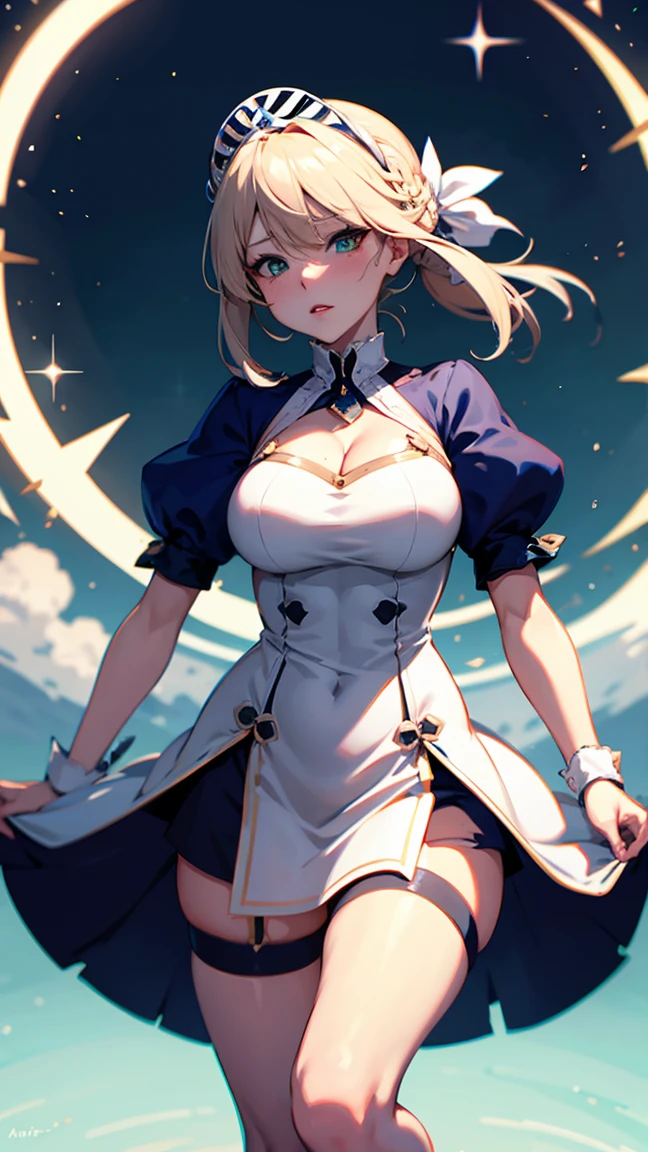 Rabbit Arturia&#39;s hairstyle, Artoria the Rabbit Cosplay Costume, One girl, Pectoral muscle, alone, Blonde, Green Eyes, French Braidings, Long Hair, Big ample breasts, Cleavage, ponytail, Side Lock, Bans, belly button, Looking up at the viewer, Bare shoulders, Braiding, Hair between the eyes, ウサギのPause, tiara, Ahegao, Blushing huge saggy breasts:1.8, Huge chubby sexy :1.9, Huge Sexy , Sexy Legs:2.0, , Prohibited to wear, No clothes, White transparent tights, Hugging legs, Hug my feet, Hugging legs, squats and leg hugs,  Pause, Lying down , Lie down with your legs hugged, You are so sexy