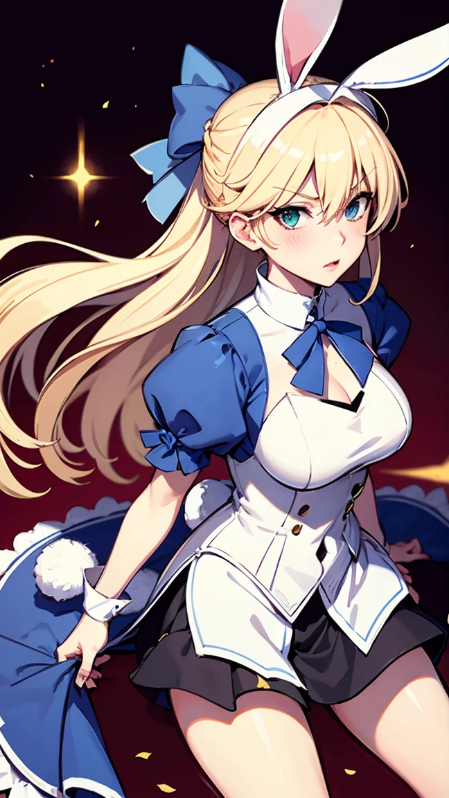 Rabbit Arturia&#39;s hairstyle, Artoria the Rabbit Cosplay Costume, One girl, Pectoral muscle, alone, Blonde, Green Eyes, French Braidings, Long Hair, Big ample breasts, Cleavage, ponytail, Side Lock, Bans, belly button, Looking up at the viewer, Bare shoulders, Braiding, Hair between the eyes, ウサギのPause, tiara, Ahegao, Blushing huge saggy breasts:1.8, Huge chubby sexy :1.9, Huge Sexy , Sexy Legs:2.0, , Prohibited to wear, No clothes, White transparent tights, Hugging legs, Hug my feet, Hugging legs, squats and leg hugs,  Pause, Lying down , Lie down with your legs hugged, You are so sexy