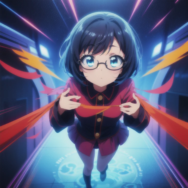 black hair, rimless eyewear, mole under eye, solid circle eyes, bob cut, (2femboy), hugging, 80s anime style, (full body), detailed face and eyes, depth of field, ray tracing, move chart, atmospheric perspective, Wide-Angle, speed lines, motion blur, white, UHD, (anatomically correct), best quality