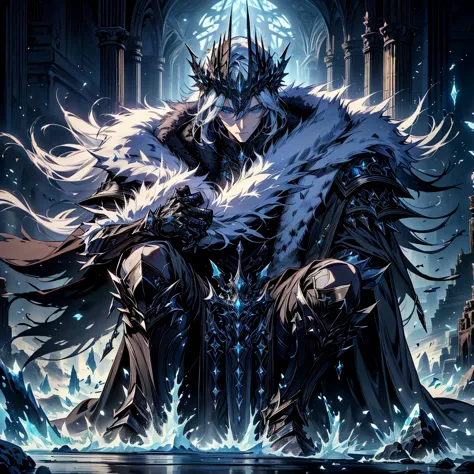 (Very detailed), (Masterpiece), (best quality), (wallpaper 8k Very detailed), Masterpiece,Very detailed,ice throne, Fantasy, Rea...