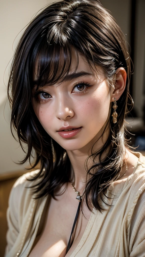 (masterpiece:1.3), (8K, Photorealistic, Raw photo, Best image quality: 1.4), Japanese schoolgirl、(Random Hairstyles:1.2)、Cleavage:1.2、Super detailed face、Attention to detail、double eyelid、Put your chest together、Sharp focus:1.2、Beautiful woman:1.4、Light brown hair、Highest quality、masterpiece、Ultra-high resolution、(Photorealistic:1.4)、, compensate, eye shadow, Thick eyelashes, Fantasy, Looking at the audience, spring ((Natural big breasts:1.2)),((Upper Body))