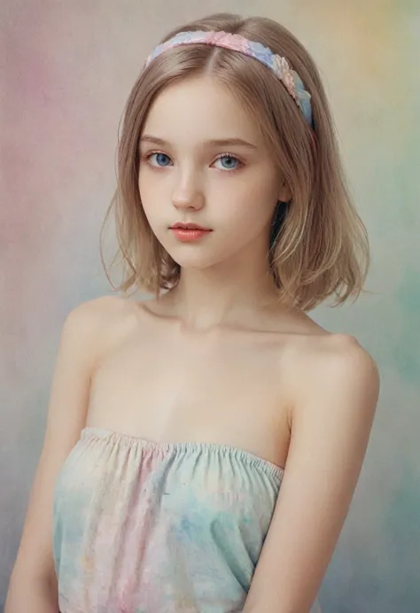 (кинематографическое фfromо:1.3) from (Фfromо до бедер:1.3),(skinny:1.3) Beautiful 12 year old girl, (complex light brown hair),...