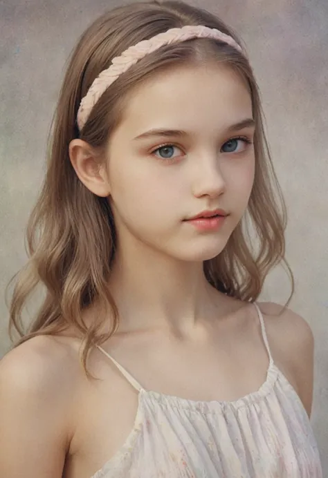 (кинематографическое фfromо:1.3) from (Фfromо до бедер:1.3),(skinny:1.3) Beautiful 12 year old girl, (complex light brown hair),...