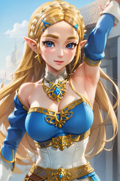 ((the best quality)), ((masterpiece)), (detailed), perfect face, sexy, attractive, ((4k)), big tits, princess zelda