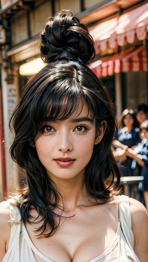 (masterpiece:1.3), (8K, Photorealistic, Raw photo, Best image quality: 1.4), Japanese schoolgirl、(Random Hairstyles:1.2)、Cleavag...