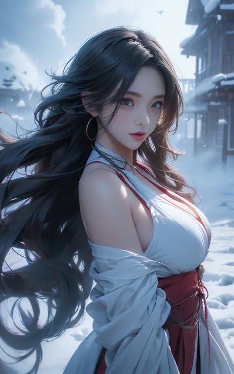 practical detailed photo of a giant breasted girl with exposed shoulders, detailed fingers, high quality skin, red eyes, alone i...