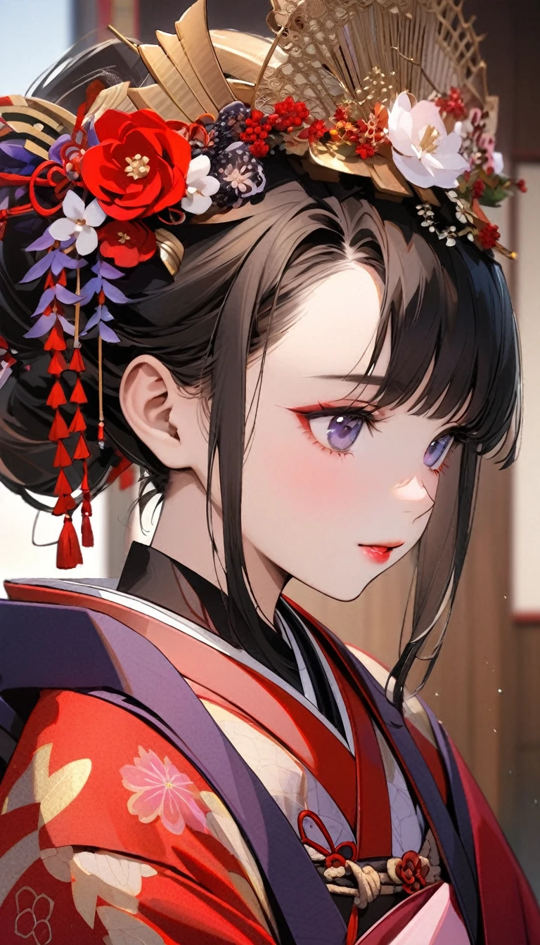 เจ้าหญิงวัย 12 ปี สวมชุดกิโมโนสีแดงและมงกุฏดอกไม้, ญี่ปุ่นแบบดั้งเดิม, traditional เกอิชา clothing, ผู้หญิงญี่ปุ่น, สวมชุดกิโมโนของจักรพรรดิ, japanese เกอิชา, เกอิชา photo portrait, female เกอิชา girl, elegant ผู้หญิงญี่ปุ่น, ชุดกิโมโนญี่ปุ่น, ในชุดกิโมโน, ความงามแบบดั้งเดิม, สวมชุดกิโมโนและชุดเกราะ, portrait of เกอิชา, สวมฮาโอริ, เกอิชา　เธอได้รับชายชรา&#39;กระเจี๊ยวของเธอถูกผลักเข้าไปในหีของเธอ