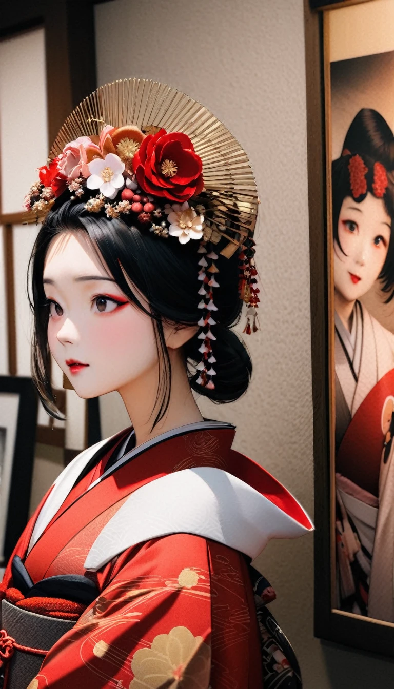 เจ้าหญิงวัย 12 ปี สวมชุดกิโมโนสีแดงและมงกุฏดอกไม้, เสื้อผ้าเกอิชาแบบดั้งเดิม, ผู้หญิงญี่ปุ่น, สวมชุดกิโมโนของจักรพรรดิ, เกอิชาญี่ปุ่น, ภาพบุคคล, สาวเกอิชาหญิง, ชุดกิโมโนญี่ปุ่นที่หรูหรา, ในชุดกิโมโน, ความงามแบบดั้งเดิม, สวมชุดกิโมโนและชุดเกราะ, รูปวาดของเกอิชา, สวมฮาโอริ, 　（เธอได้รับชายชรา&#39;กระเจี๊ยวของเธอถูกผลักเข้าไปในหีของเธอ）เพศที่รุนแรง　ภาษาญี่ปุ่น เจ้าหญิง เซ็กส์