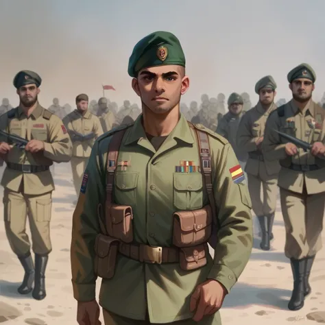 Create A realistic indian soldier  with indian flags ,  
