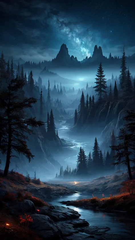 Mysterious night landscape