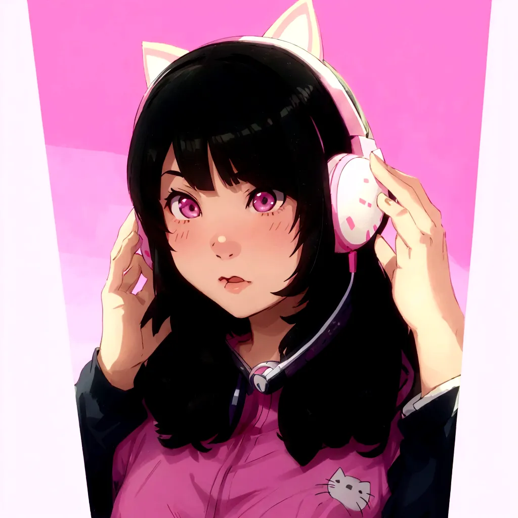 arafed asian girl with cat ears and headphones on, wearing cat ear headphones, girl with cat ears, anime girl with cat ears, wit...