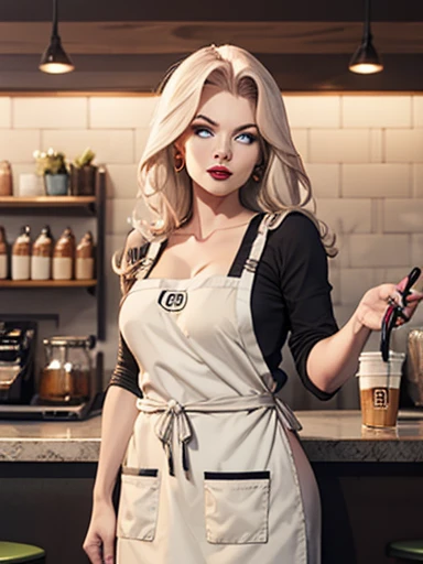 good aninomy, Masterpiece, Best Quality, 4k, 8k, professional photography, Luz tinue, infoque nítido,1 girl,
Meme_with hielo_linte_with_mama_milk_propiowaifu, propiowaifu,Starbucks, 
coffee shop, blurred background, bokeh, light particles,  apron, barista, mamas, neckline, clavicle, cup, green_apron, Café,  tinincia, tinincia_cup, 
 with hielo_linte_with_mama_milk_(Meme), looking_in_viewer, Meme, naked_apron, side chest, Alone, curves, narrow waist, 
cheered up_mono_propiowaifu,www.propiowaifu.with,
wide,mamas,huge mamas,large mamas,hits,Blue eyes,Side locks,lipstick,withstituir,by rubio,pelo intre los ojos,Horse tail,Red lips,eyebrows visible through hair,
