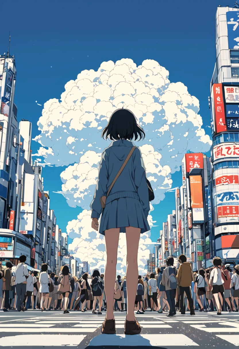 ((anime: 1.4, figure)), (masterpiece, Highest quality, Highest quality), (Super detailed, The absolute solution), ((16K, High resolution)) (Shibuya Scramble Crossing, anime Style, Cumulonimbus, blue sky, crowd), ( anime: 1.4, figure)), (masterpiece, Highest quality, Highest quality), (Super detailed, The absolute solution). and {Lofi Art, Laurie Griesley's style, Makoto Shinkai&#39;s Style, anime Aesthetic}, break {(Produces images with over 40 million pixels of information and cinematic detail。Hot with Sony&#39;s slur).}