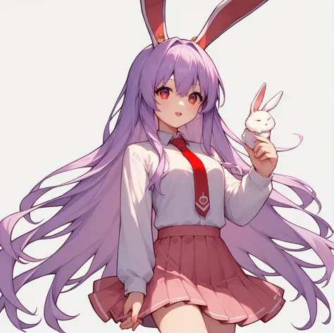 score_9, score_8_up, score_8, score_9, 1 girl,  source_anime,  reisen udongein inaba, purple hair, red eyes, rabbit ears, rabbit...