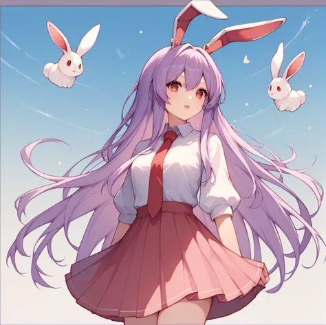 score_9, score_8_up, score_8, score_9, 1 girl,  source_anime,  reisen udongein inaba, purple hair, red eyes, rabbit ears, rabbit...