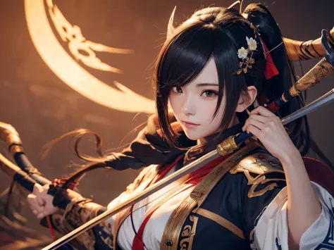 a woman with a bow in her hand, onmyoji detailed art, extremely detailed artgerm, onmyoji, onmyoji portrait, artgerm detailed, a...