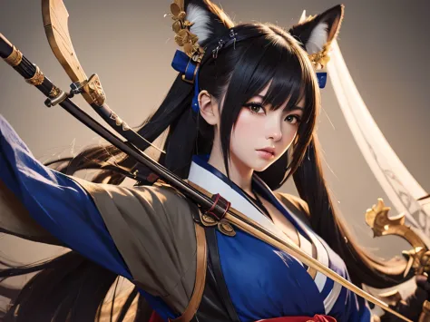 a woman with a bow in her hand, onmyoji detailed art, extremely detailed artgerm, onmyoji, onmyoji portrait, artgerm detailed, a...