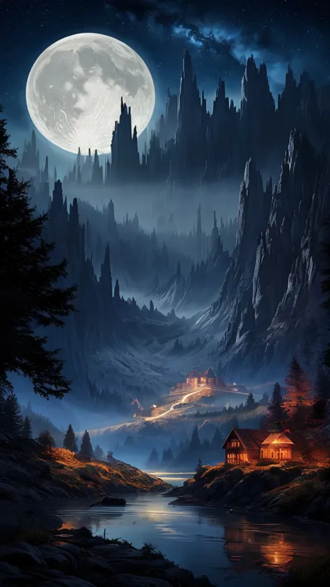 Mysterious night landscape