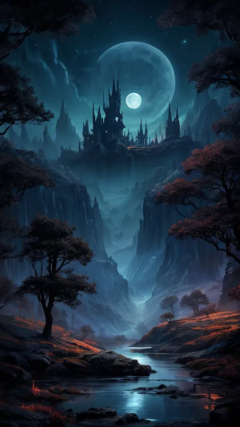 Mysterious night landscape