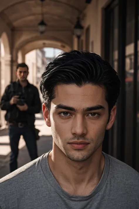 Leica shooting, Shadow play, Great lighting, Dokki shapes, gray eyes, black hair,Handsome men
