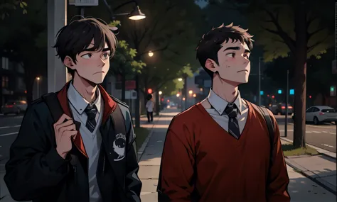 they are sad, somewhat distressed, two cute 18-year-old friends walk together