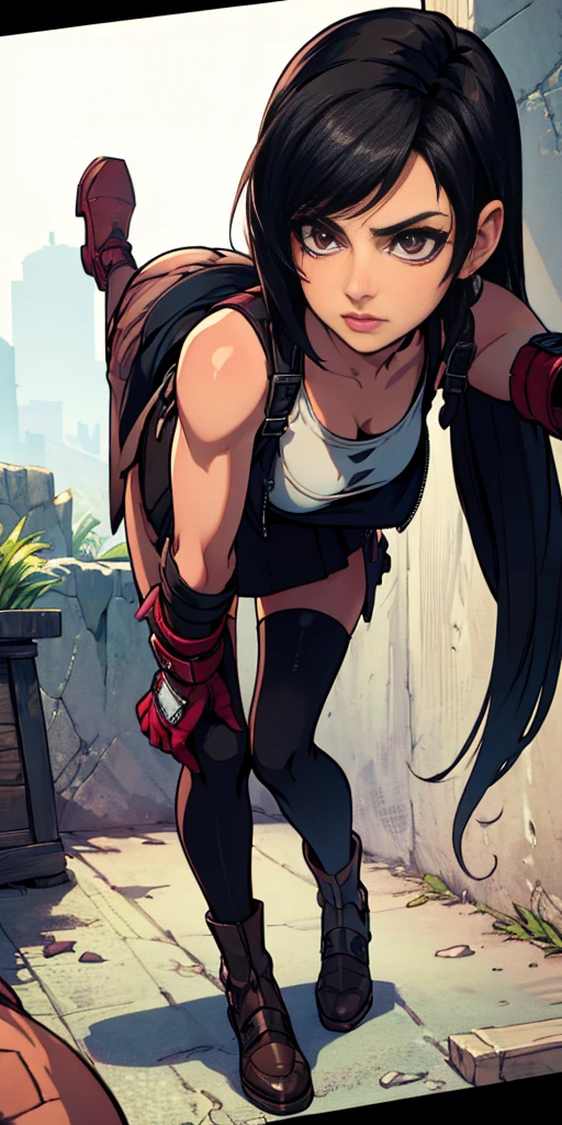  (Tifa Lockhart) face à l&#39;avant, allant, Venir en direction de la caméra, allant para a câmera, face à l&#39;avant allant,