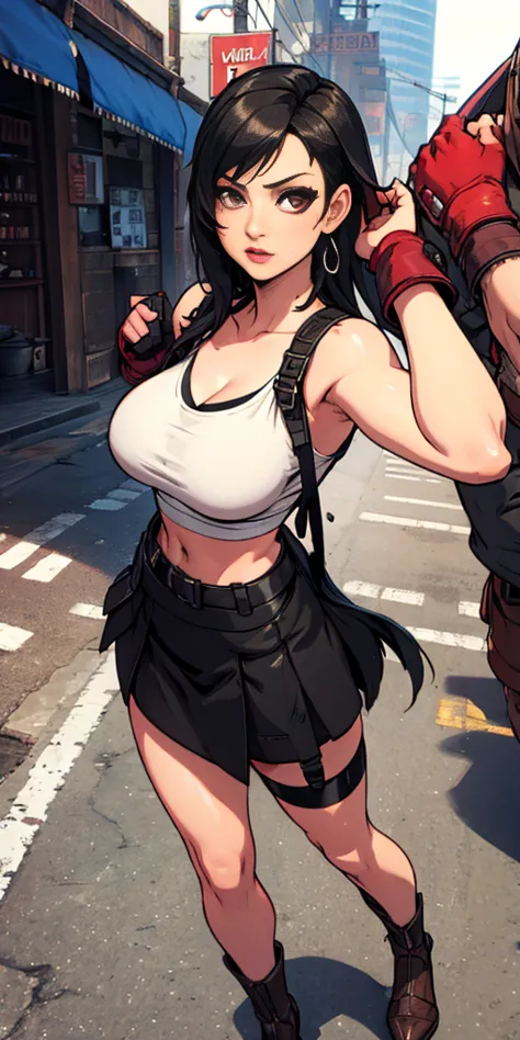  (tifa lockhart) facing the front, going, Coming in the direction of the camera, going para a câmera, facing the front going,