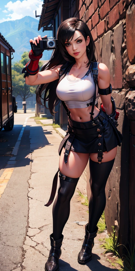  (tifa lockhart) 1 Mädchen, nach vorne gerichtet, Gehen, In Richtung der Kamera kommen, Gehen para a câmera, nach vorne gerichtet Gehen,