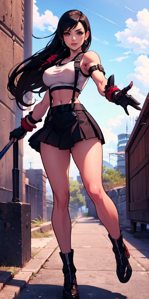  (tifa lockhart) 1 Mädchen, nach vorne gerichtet, Gehen, In Richtung der Kamera kommen, Gehen para a câmera, nach vorne gerichtet Gehen,