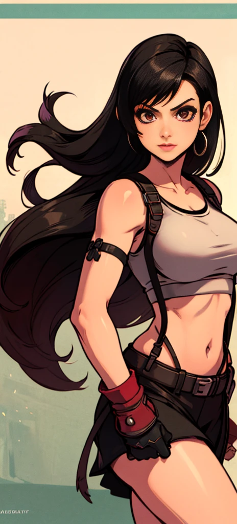  (Tifa Lockhart) 1 garota, De frente, indo, Vindo na direção da câmera, indo para a câmera, De frente indo,