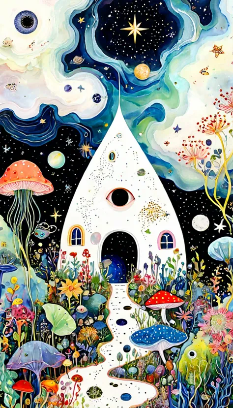 Bud Cottage，microorganism、plant、Marine life、Eye、Starry Sky，Stitching together an abstract painting，Describing the inner world of...