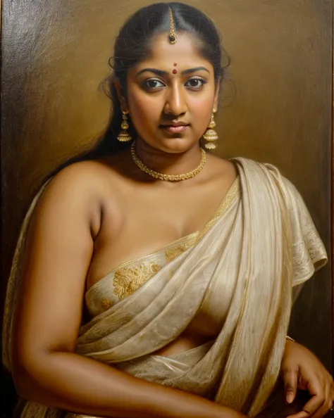 looks like nayanthara, exotic indian art, inspired by oviyar maruthi style painting, inspired by mohanan manimala, full figured ...