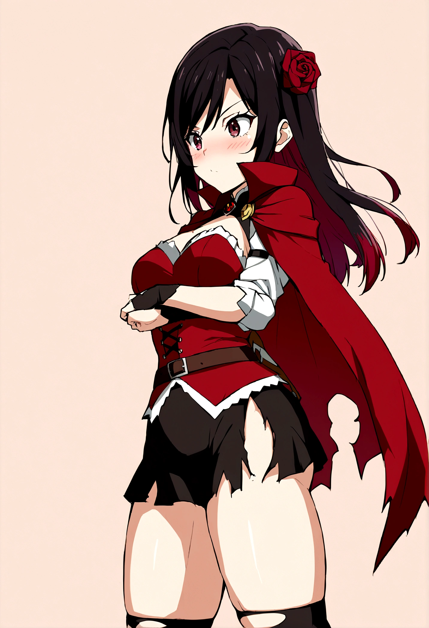 1 girl),(rubi Rose from rwby), rubi_rwby,1 girl, shorth hair - SeaArt AI