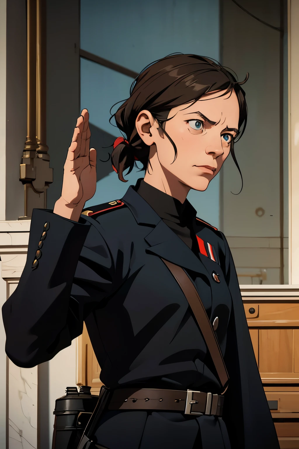 Realistic, Louise Michel, the inventor of the black flag, anarchist,  revolutionary socialist, france 1871. Anti-imperialist, the friends of the Commune salute this fighter.