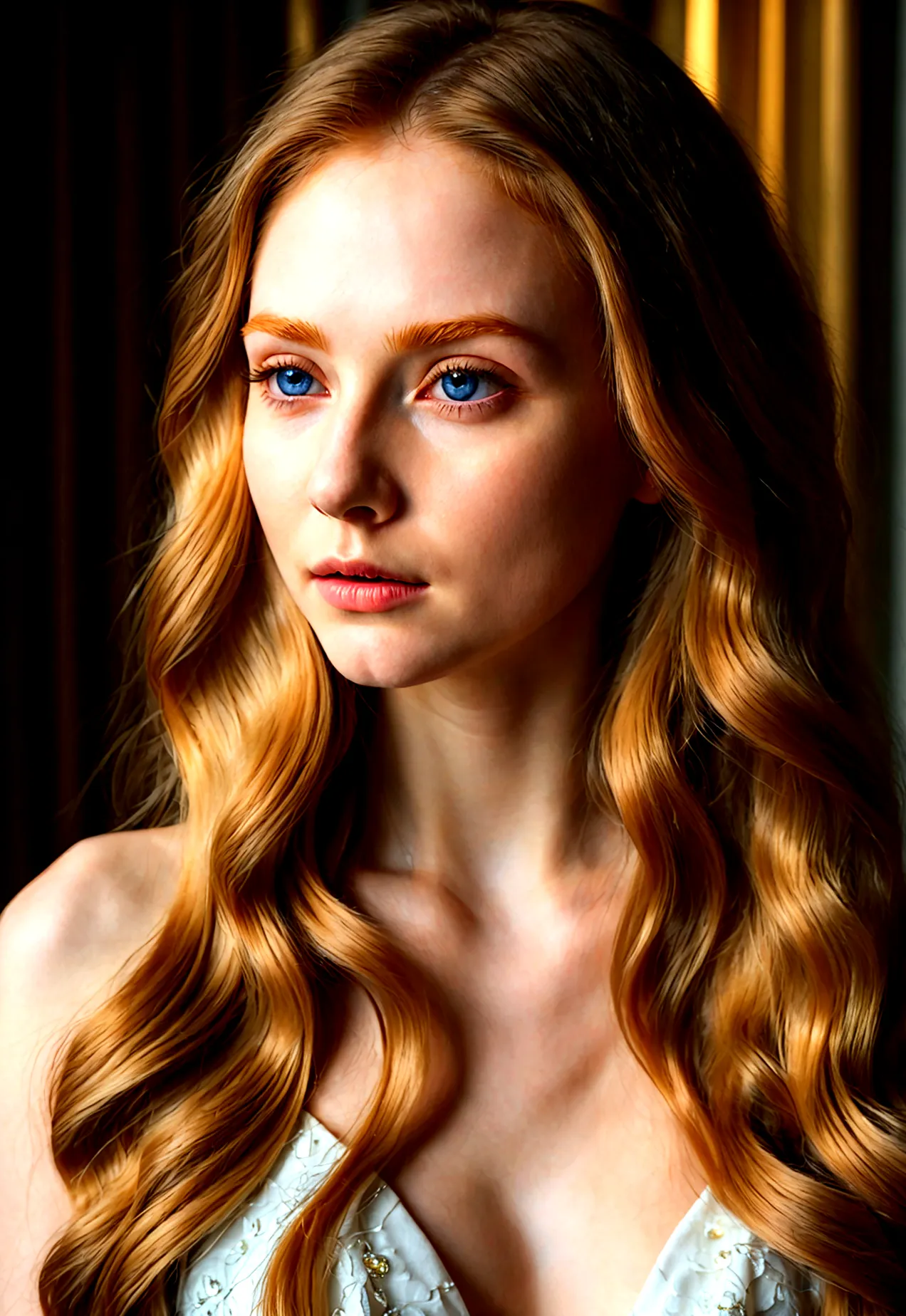 1 elf goddess_young face, golden dress, unreal engine, 8k, digital art, art manure, 3d, movie stills, disapproval, subtle lighti...